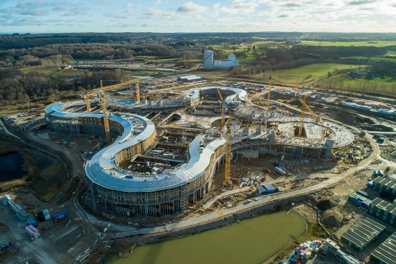Nyt Hospital Nordsjaelland aerial construction